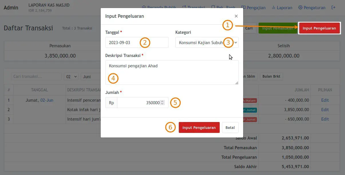 Input Transaksi